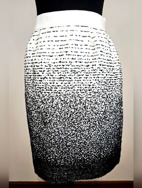 Kate Spade Kylie Clotted Cream Black Dot Ombre Be Dazzled Skirt Preppy Elegant